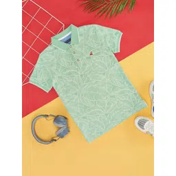 Pantaloons Junior Boys Tropical Printed Polo Collar Pure Cotton T-shirt-picture-30
