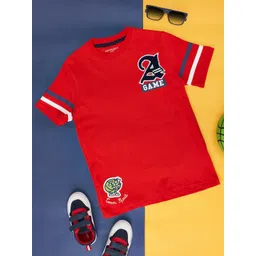 Pantaloons Junior Boys Typography Printed Cotton T-Shirt-image-34