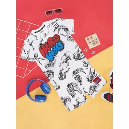 Pantaloons Junior Boys Typography Printed Pure Cotton T-shirt with Shorts-picture-41