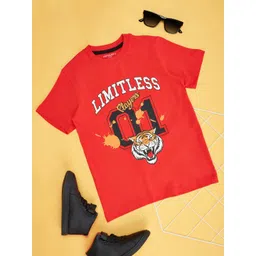 Pantaloons Junior Boys Typography Printed Round Neck Cotton T-shirt-picture-28