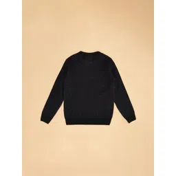 Pantaloons Junior Boys Typography Self Design Acrylic Pullover image 3