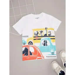 Pantaloons Junior Boys White Cotton Printed T-Shirts-picture-10