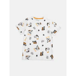 Pantaloons Junior Boys White Printed Cotton T-shirt-picture-23