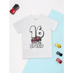 Pantaloons Junior Boys White Printed Round Neck Cotton Tshirts-image-40
