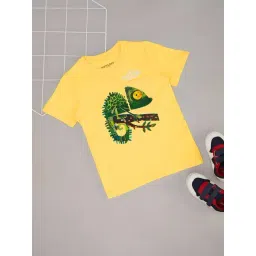 Pantaloons Junior Boys Yellow Cotton Graphic T-Shirts-picture-15