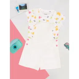 Pantaloons Junior Bright White White Dungarees-picture-31