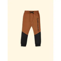 Pantaloons Junior Brown & Black Cotton Color Block Trackpants-picture-25