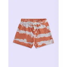 Pantaloons Junior Coral & Grey Cotton Printed Shorts-picture-11