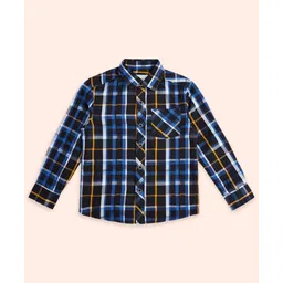 Pantaloons Junior Cotton Full Sleeves Checked Shirt - Black-picture-23