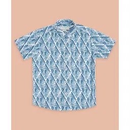 Pantaloons Junior Cotton Half Sleeves Abstract Printed Shirt - Blue-picture-28