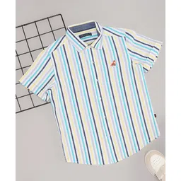 Pantaloons Junior Cotton Half Sleeves Striped Shirt - Multi Colour-picture-10
