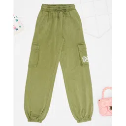 Pantaloons Junior Cotton Knit Solid Joggers - Olive Green-picture-17
