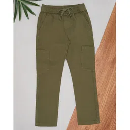 Pantaloons Junior Cotton Solid Pant - Olive Green-picture-26