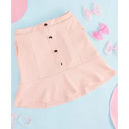 Pantaloons Junior Cotton Solid Skirt - Peach-picture-27