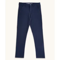Pantaloons Junior Cotton Solid Trousers - Navy Blue-picture-14