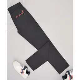 Pantaloons Junior Cotton Spandex Solid Trousers - Black image 1