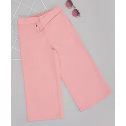 Pantaloons Junior Cotton Spandex Solid Wide Leg Pant - Pink-picture-17