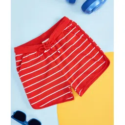 Pantaloons Junior Cotton Striped Shorts - Red-picture-22