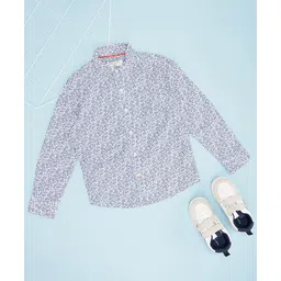 Pantaloons Junior Cotton Woven Full Sleeves Floral Printed Shirt - White-picture-11