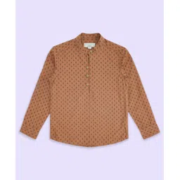 Pantaloons Junior Full Sleeves Abstract Printed Shirt - Brown-picture-16