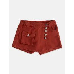 Pantaloons Junior Girls A-Line Pure Cotton Skorts-picture-17