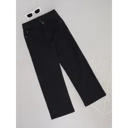 Pantaloons Junior Girls Black Cotton Solid Jeans-picture-13