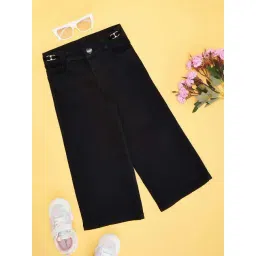 Pantaloons Junior Girls Black Cotton Solid Jeans-picture-22