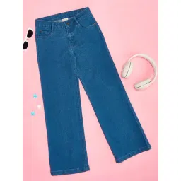 Pantaloons Junior Girls Blue Cotton Jeans-picture-36