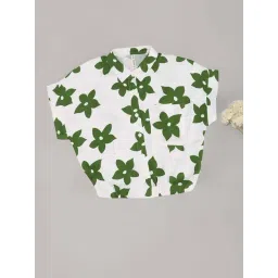 Pantaloons Junior Girls Bright White & Green Floral Casual Tops & Tees-picture-41