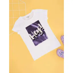 Pantaloons Junior Girls Bright White Cotton Printed T-Shirts-picture-28