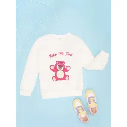 Pantaloons Junior Girls Bright White Printed Full Sleeves Sweatshirts & Hoodies-picture-43