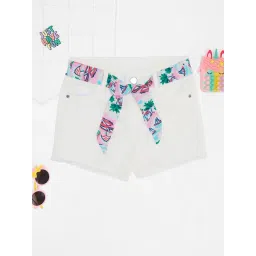 Pantaloons Junior Girls Bright White Shorts-picture-16
