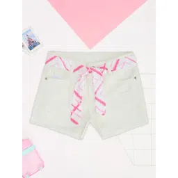 Pantaloons Junior Girls Bright White Shorts-picture-10