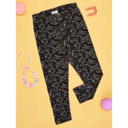 Pantaloons Junior Girls Cocoa Brown Cotton Printed Leggings-picture-24