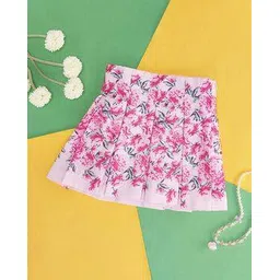 pantaloons junior Girls Cotton A-Line Floral Skirt-picture-11
