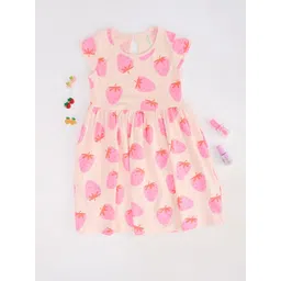 Pantaloons Junior Girls Cotton Floral Printed Cap Sleeves Fit & Flare Dress-picture-46