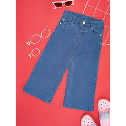 Pantaloons Junior Girls Cropped Flared Mid-Rise Slash Knee Jeans-picture-13