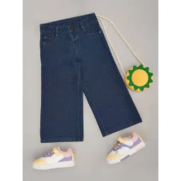 Pantaloons Junior Girls Dark Blue Cotton Washed Jeans-picture-46