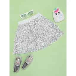 Pantaloons Junior Girls Embellished A-Line Mini Skirts-picture-33