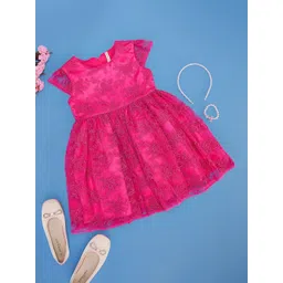 Pantaloons Junior Girls Floral Fit & Flare Dress-picture-47