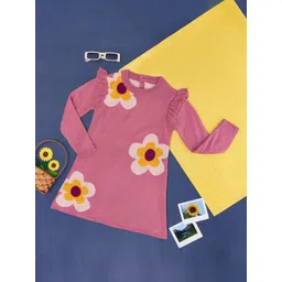 Pantaloons Junior Girls Floral Printed Acrylic Pullover-picture-26