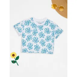 Pantaloons Junior Girls Floral Printed Boxy T-shirt-picture-43