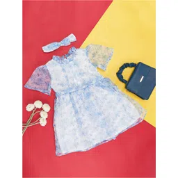 Pantaloons Junior Girls Floral Printed Cotton Fit & Flare Dress-picture-34