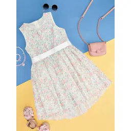 Pantaloons Junior Girls Floral Printed Fit & Flare Dress-picture-39