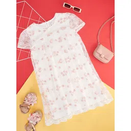 Pantaloons Junior Girls Floral Printed Gathered Detailed A-Line Dress-picture-21