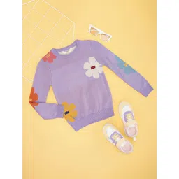 Pantaloons Junior Girls Floral Printed Pullover Sweater-picture-21