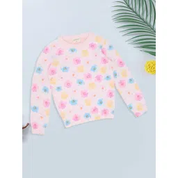 Pantaloons Junior Girls Floral Printed Pullover with Embellished Detail-picture-22