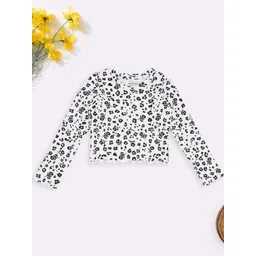 Pantaloons Junior Girls Floral Printed Round Neck Cotton T-shirt-picture-23