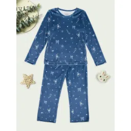 Pantaloons Junior Girls Forever Blue Printed Night Suit-picture-12