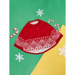 Pantaloons Junior Girls Graphic Printed Acrylic Poncho-picture-33